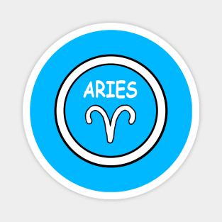 Aries, white circle, transparent background Magnet